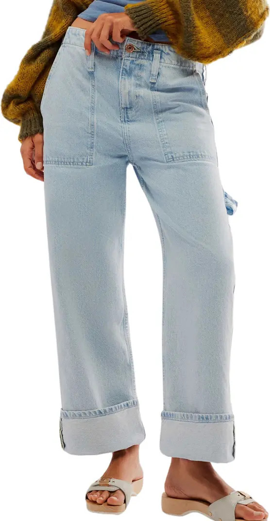 Major Leagues Wide Leg Crop Jeans | Nordstrom