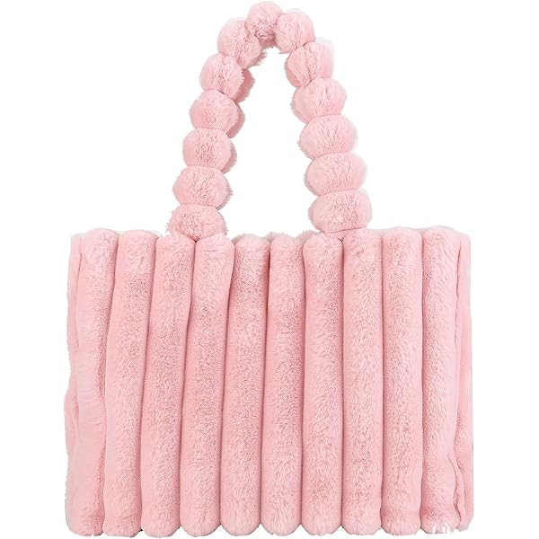 Furry Purse Y2K Fluffy Bags Faux Fur Purses for Women Fuzzy Tote Bag Plush Shoulder Handbags | Amazon (US)
