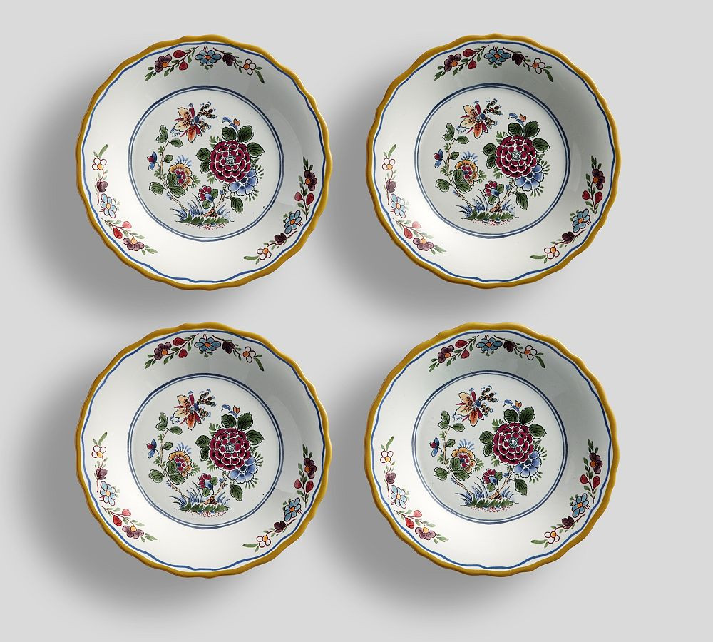 Charleston Floral Handcrafted Stoneware Appetizer Plates - Set of 4 | Pottery Barn (US)