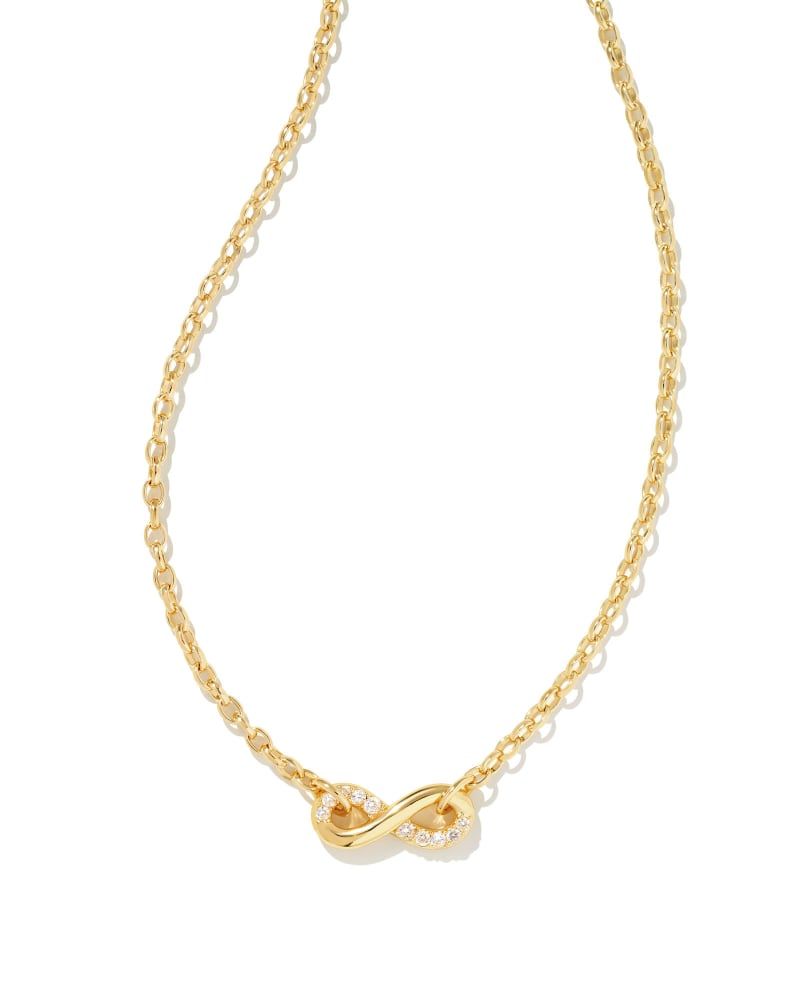Annie Gold Infinity Pendant Necklace in White Crystal | Kendra Scott | Kendra Scott