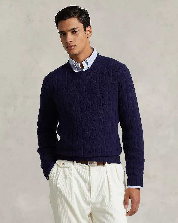 Cashmere Cable Knit Crewneck Sweater | Bloomingdale's (US)