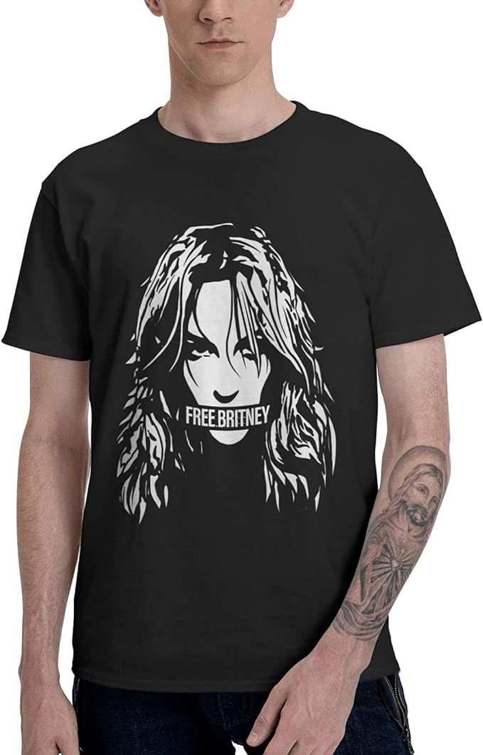 Free Britney T Shirt for Men Short Sleeve Classic Cotton Shirt Summer Tops | Amazon (US)
