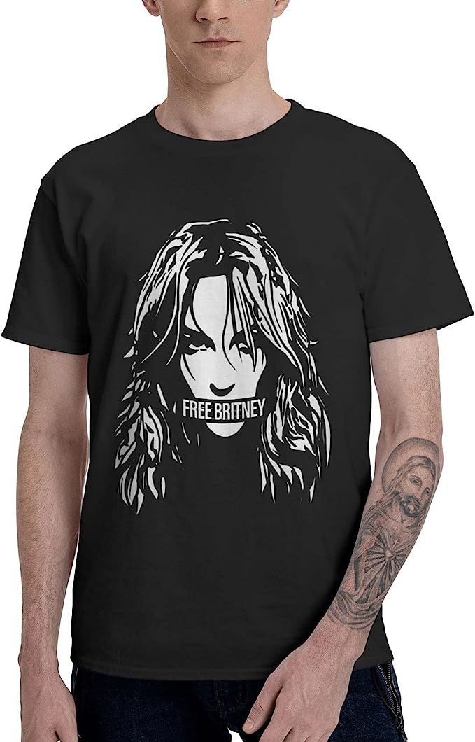 Free Britney T Shirt for Men Short Sleeve Classic Cotton Shirt Summer Tops | Amazon (US)