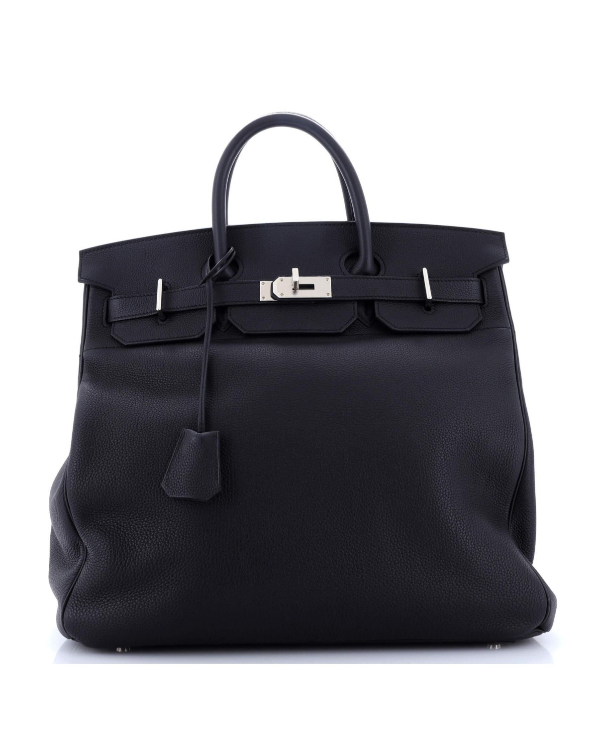 Pre-Owned HERMES Hac 40 Handbag Black Togo with Palladium Hardware - Noir | Macy's