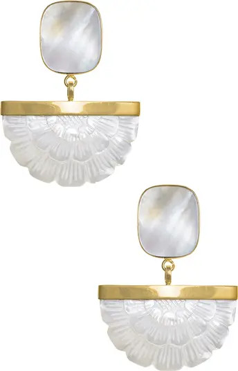 Freya Rose Hand Carved Mother of Pearl Rose Drops | Nordstrom | Nordstrom