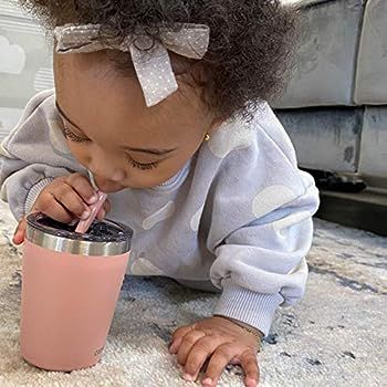 Cupkin Toddler Straw Cup - The Original 8 oz Stackable Stainless Steel Toddler Cups - Set of 2 Po... | Amazon (US)