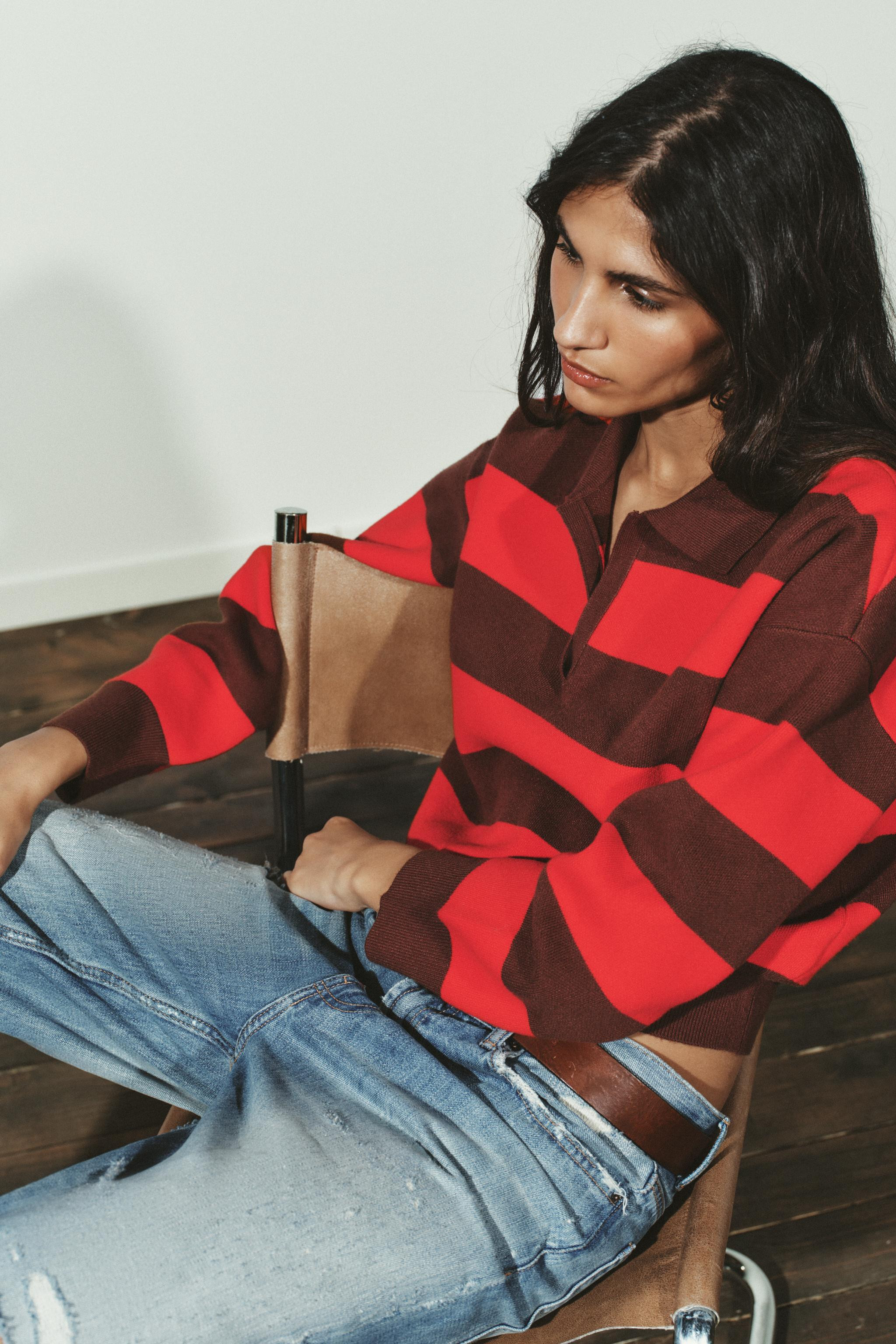 STRIPED KNIT POLO SHIRT | Zara AU