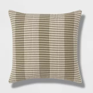 Euro Woven Plaid Decorative Throw Pillow Dark Green - Threshold™ | Target