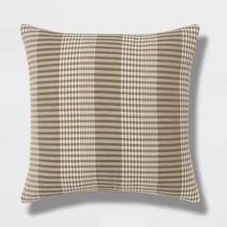 Euro Woven Plaid Decorative Throw Pillow Dark Green - Threshold&#8482; | Target