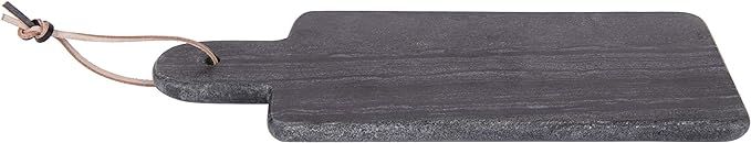 Creative Co-Op Rectangular Black Marble Leather Strap Cutting Board, Gray | Amazon (US)