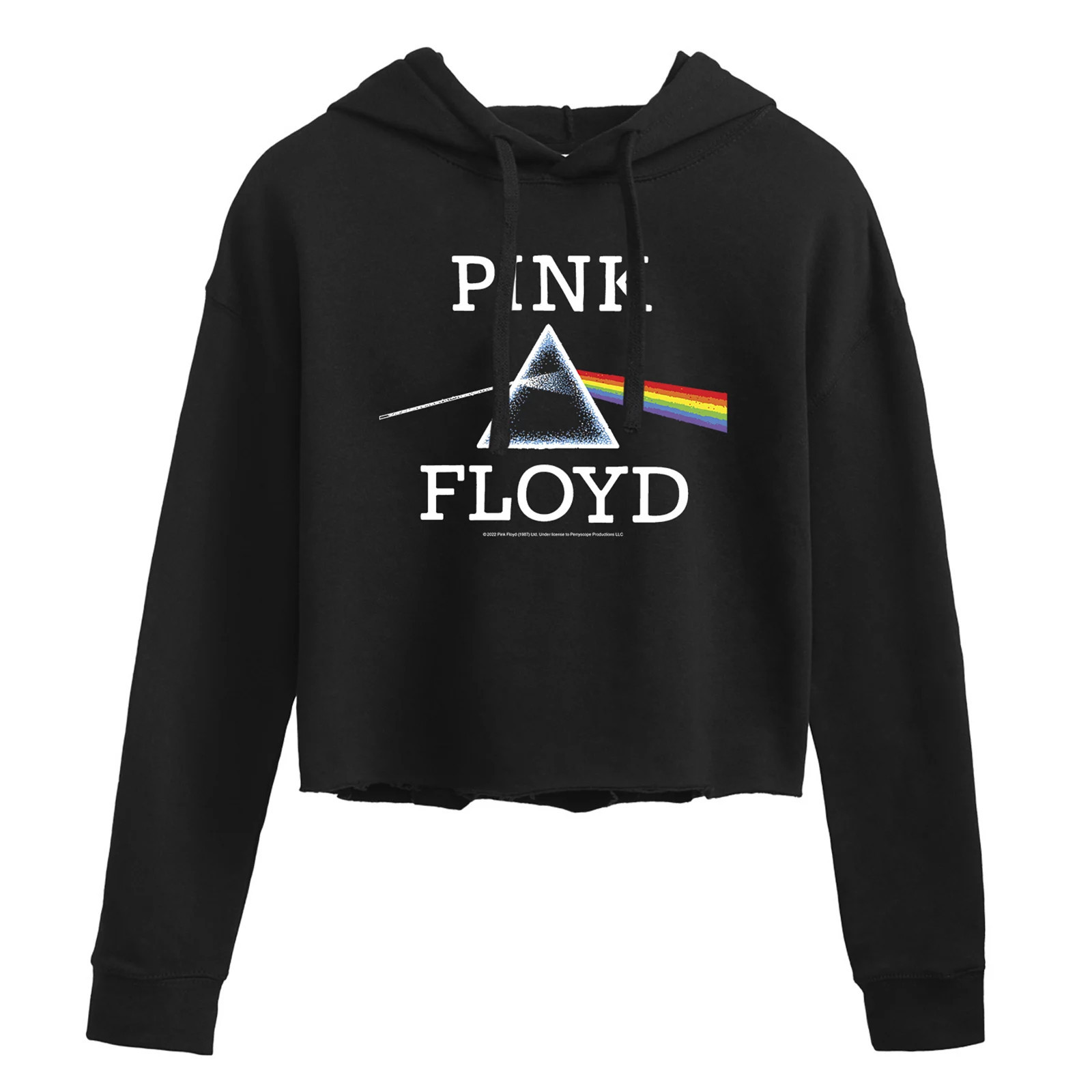 Juniors' Pink Floyd Rainbow Prism Logo Cropped Graphic Hoodie, Girl's, Size: Medium, Black | Kohl's