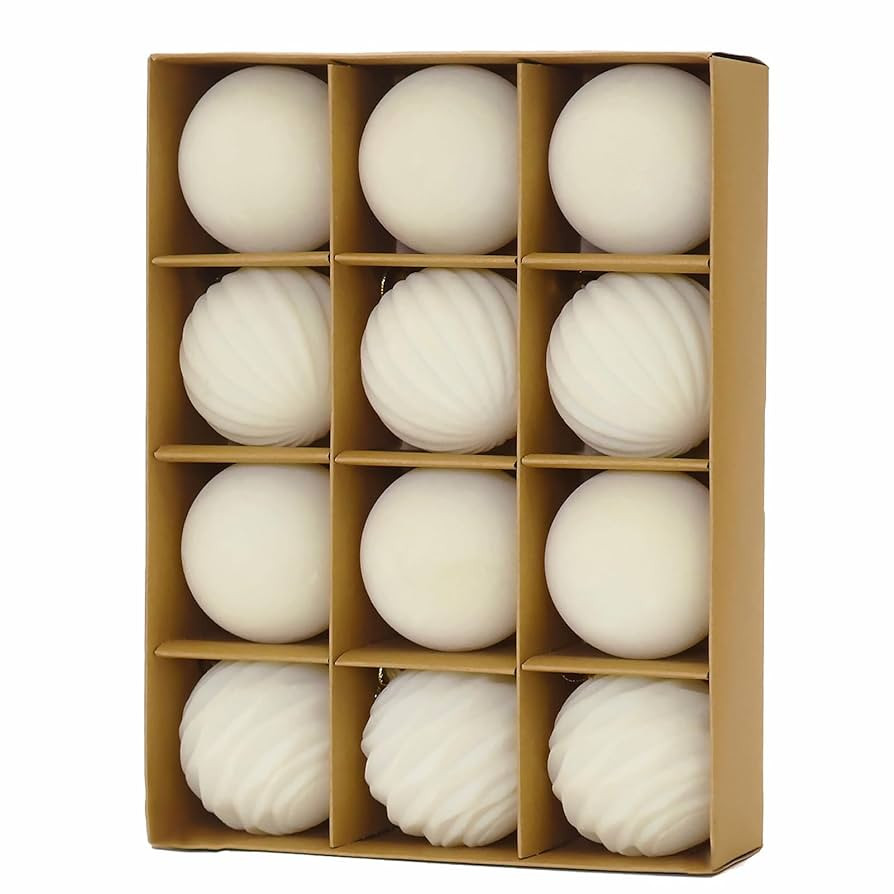 3.15inch Velvet Christmas Ornaments for Xmas Tree, 12 pcs Flocked Christmas Balls Set Assortment ... | Amazon (US)