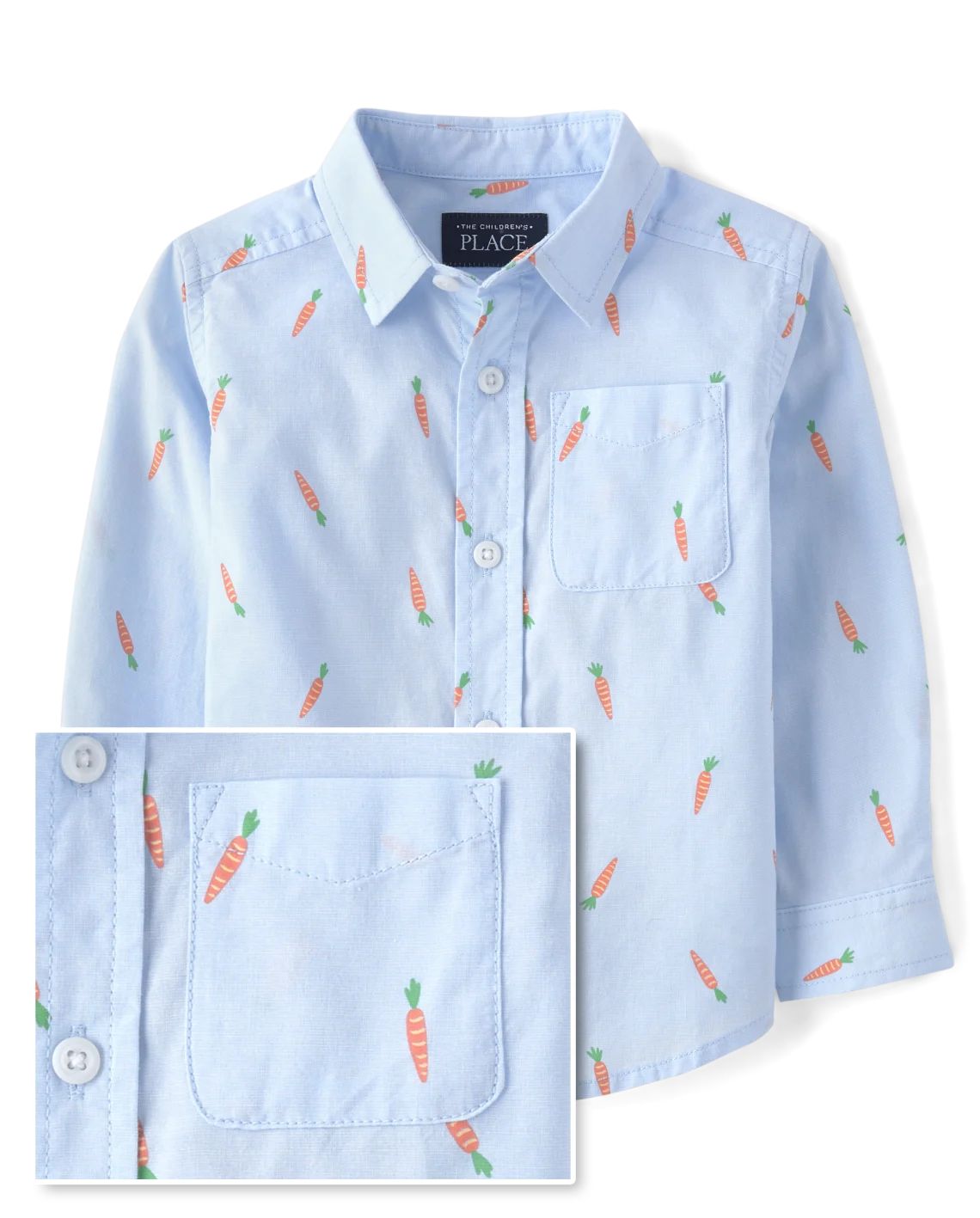 Baby And Toddler Boys Carrot Poplin Button Up Shirt | The Children's Place CA - WHIRLWIND | The Children's Place