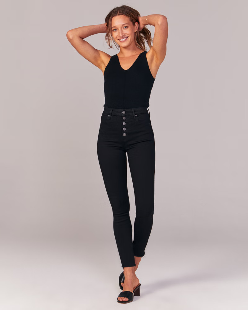 Women's High Rise Super Skinny Ankle Jean | Women's Clearance | Abercrombie.com | Abercrombie & Fitch (US)