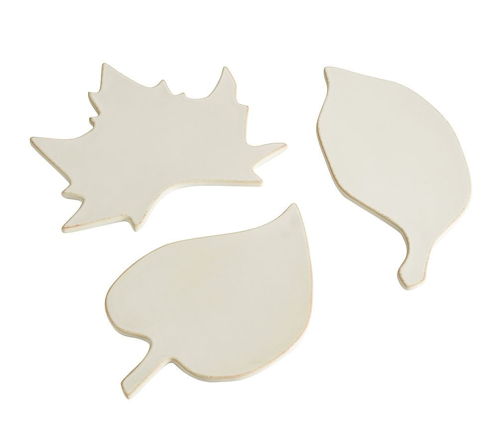 Leaf Shaped Stoneware Cheese Platters, Set of 3 | Pottery Barn (US)