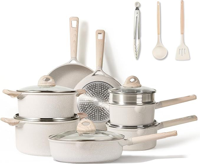CAROTE 16pcs Pots and Pans Set Non Stick, Kitchen Cookware Sets, Large Capacity Granite Pots Set,... | Amazon (US)