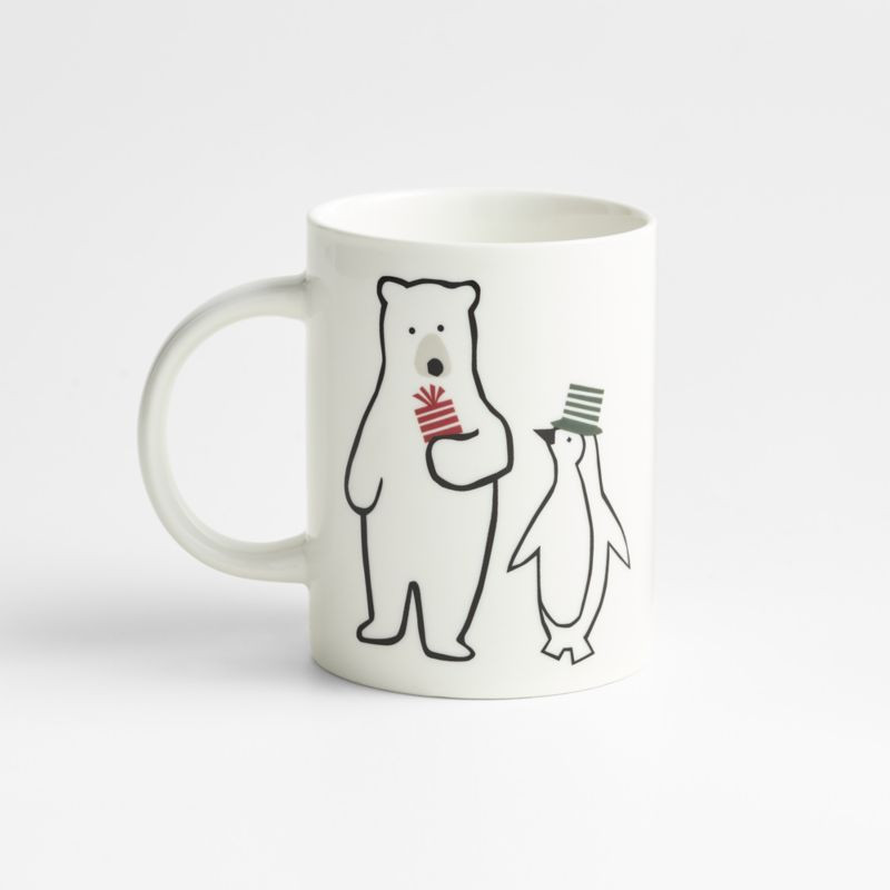 Joan Anderson 12-oz. Arctic Friends Bear and Penguin Christmas Mug + Reviews | Crate & Barrel | Crate & Barrel