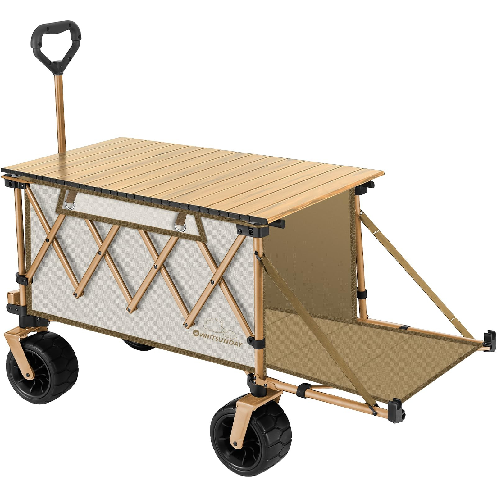 Whitsunday Collapsible Folding Wagon with Table, Heavy Duty Utility Beach Wagons with Opened Tail... | Amazon (US)