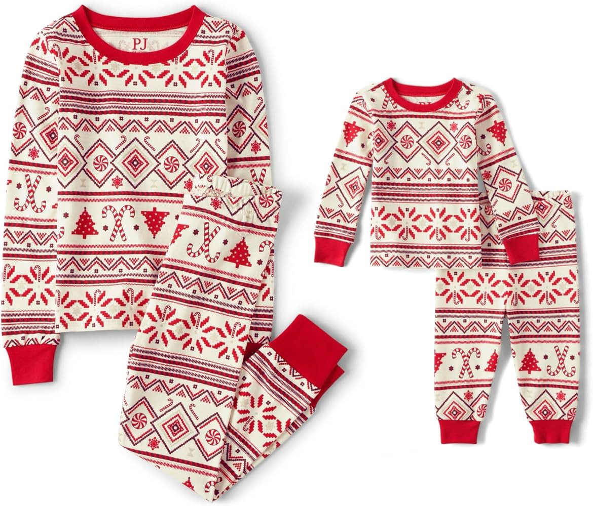 The Children's Place unisex-baby And Kids, Sibling Matching, Holiday Pajama Sets, Cotton | Amazon (US)