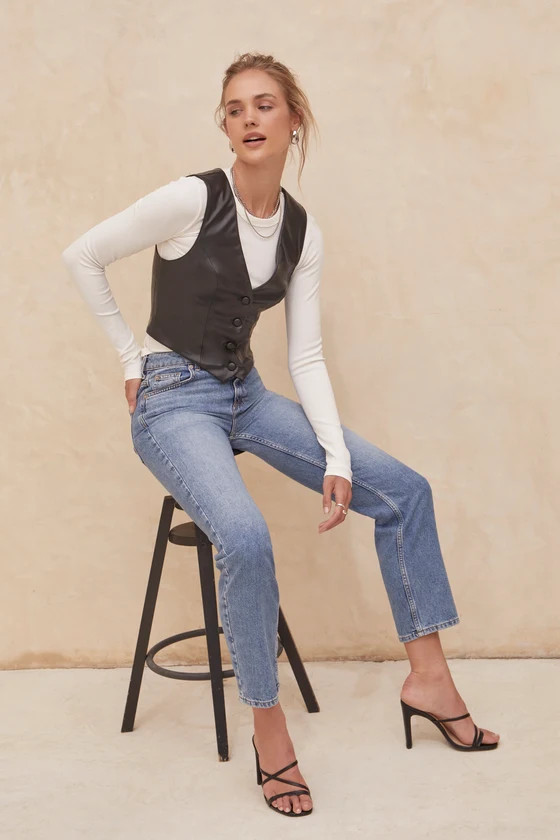 Pacifica Medium Wash High Rise Straight Leg Jeans | Lulus (US)