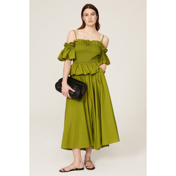 Toccin Flounced Midi Dress green | Rent the Runway