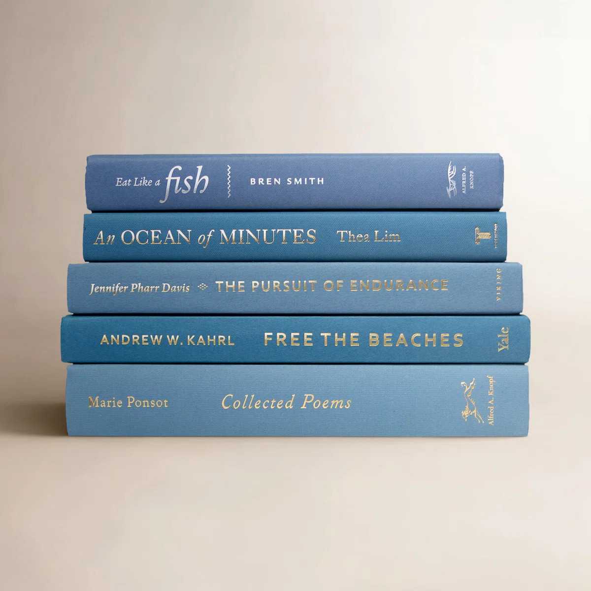 Decorative Books - Marlin Book Stack - 5 Blue Books | Birch Lane