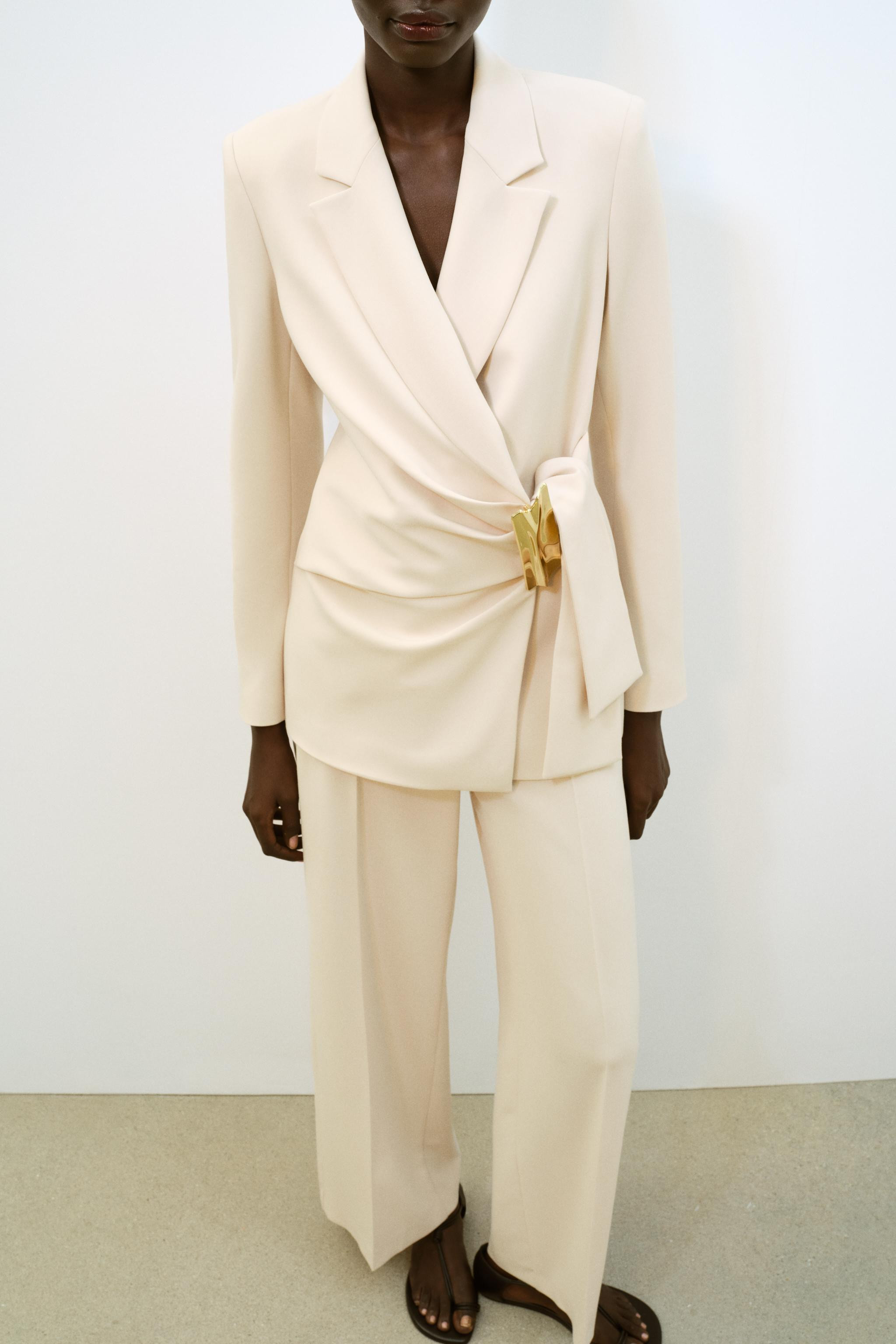 DOUBLE-BREASTED BLAZER WITH BUCKLE | Zara UK