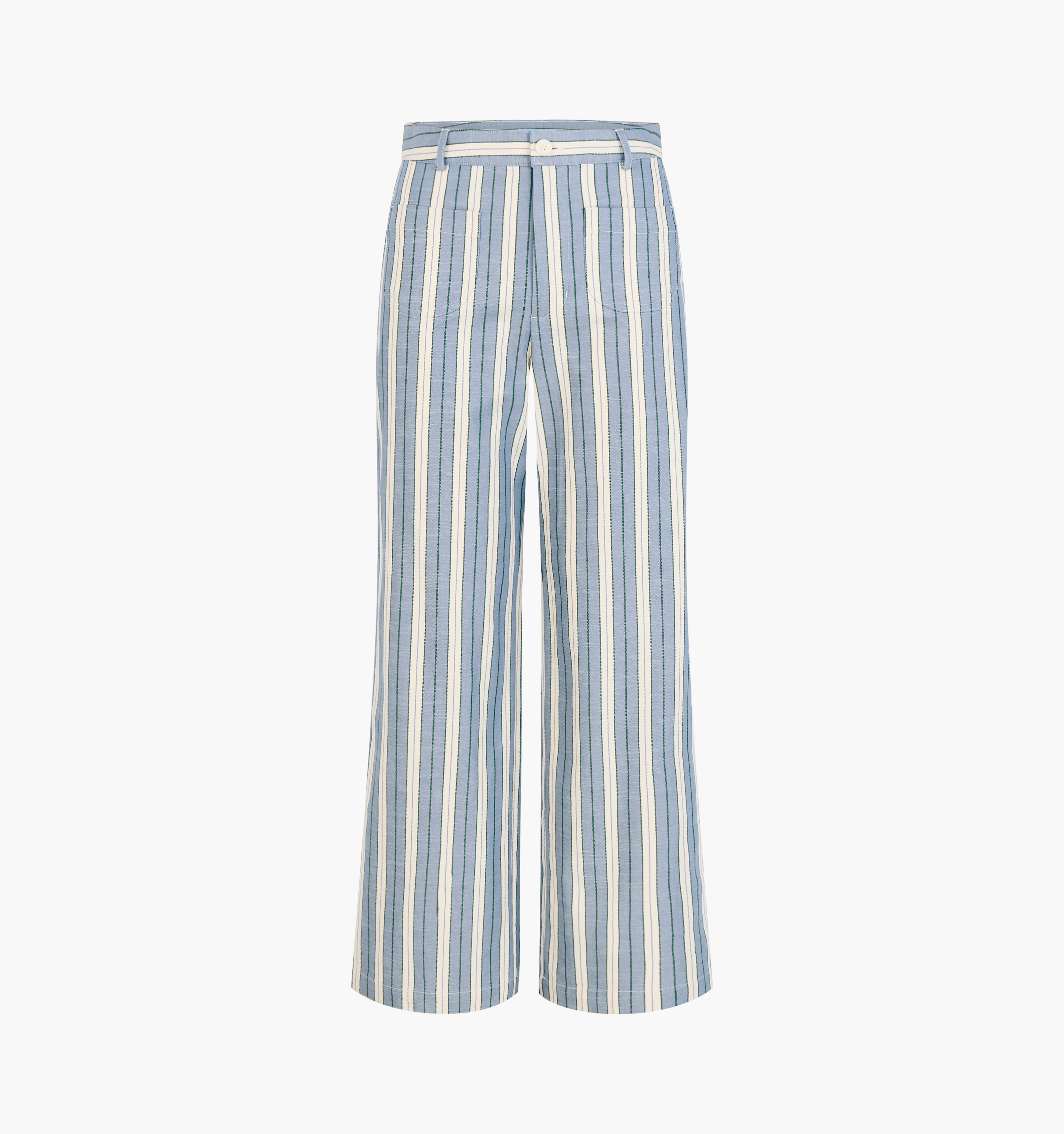 The Mindy Pant -  Coln Ticking Stripe Dusty Blue Coln Ticking Stripe Dusty Blue / 2 | Hill House Home US