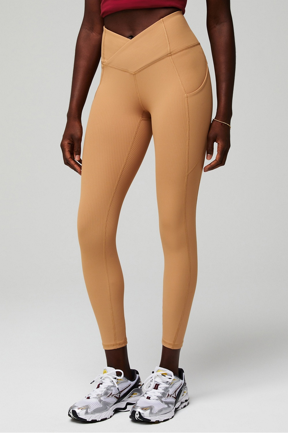 Oasis Rib HW Crossover 7/8 Legging | Fabletics