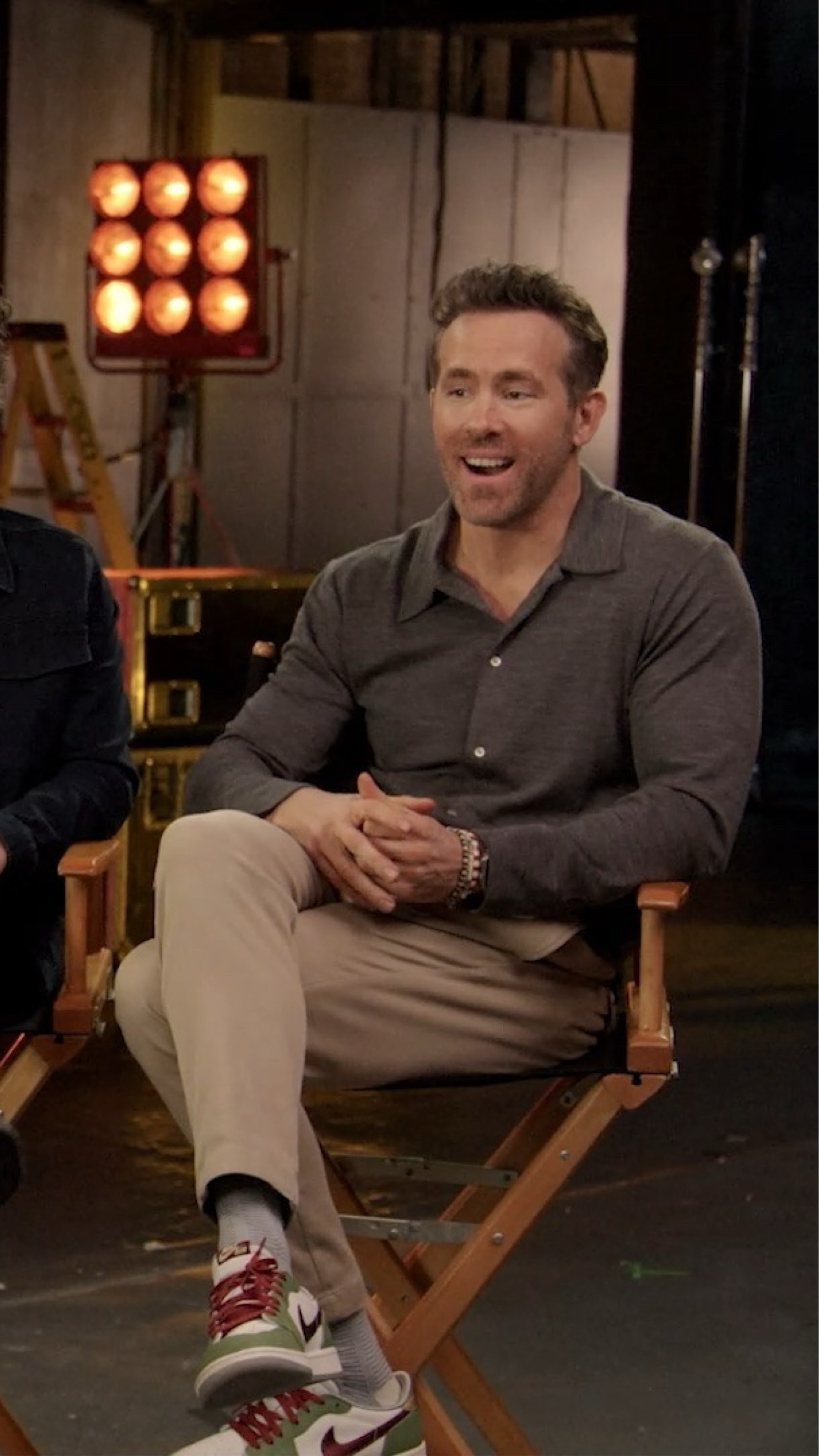 During the Deadpool & Wolverine Big Ticket Interview for Fandango, Ryan Reynolds wore a wool button-up shirt, and Air Jordan 1 sneakers  

#LTKMens #LTKStyleTip