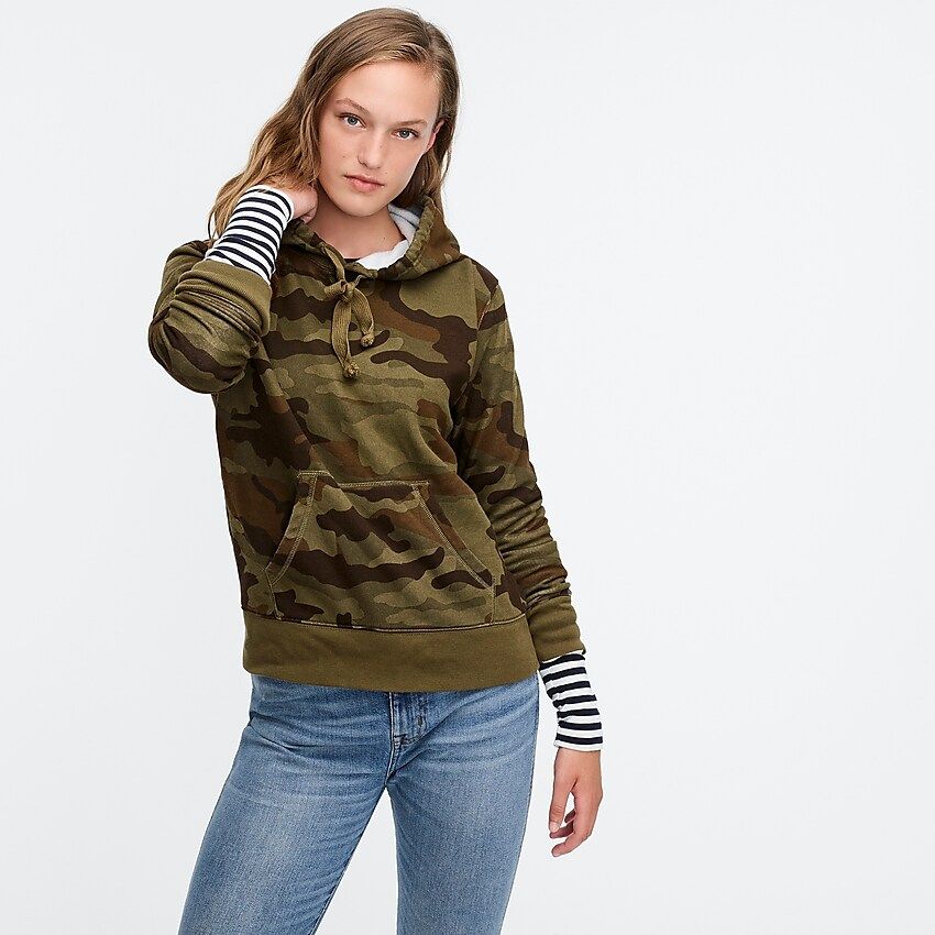 Supercozy fleece hoodie sweatshirt in camo | J.Crew US