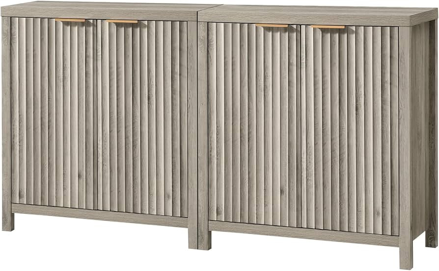 Oxford Storage Cabinet Fluted Sideboard Buffet Cabinet with Adjustable Shelves, Modern Accent Cab... | Amazon (US)