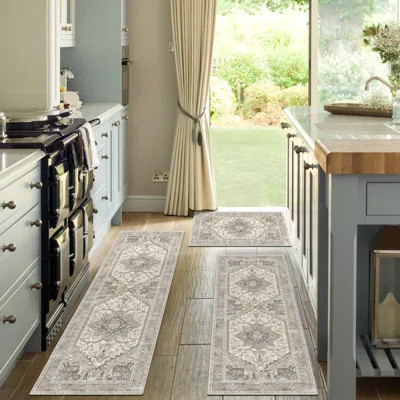 Washable Kitchen Rugs, Non Slip Kitchen Mats For Floor With Rubber Backing, Waterproof & Stain Resistant Thick Carpet Runner Throw Rug For Kitchen, La | Wayfair North America