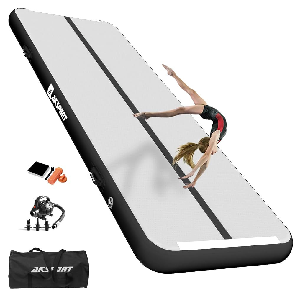 AKSPORT Gymnastics Air Mat Tumble Track Tumbling Mat Inflatable Floor Mats with Air Pump for Home... | Amazon (US)
