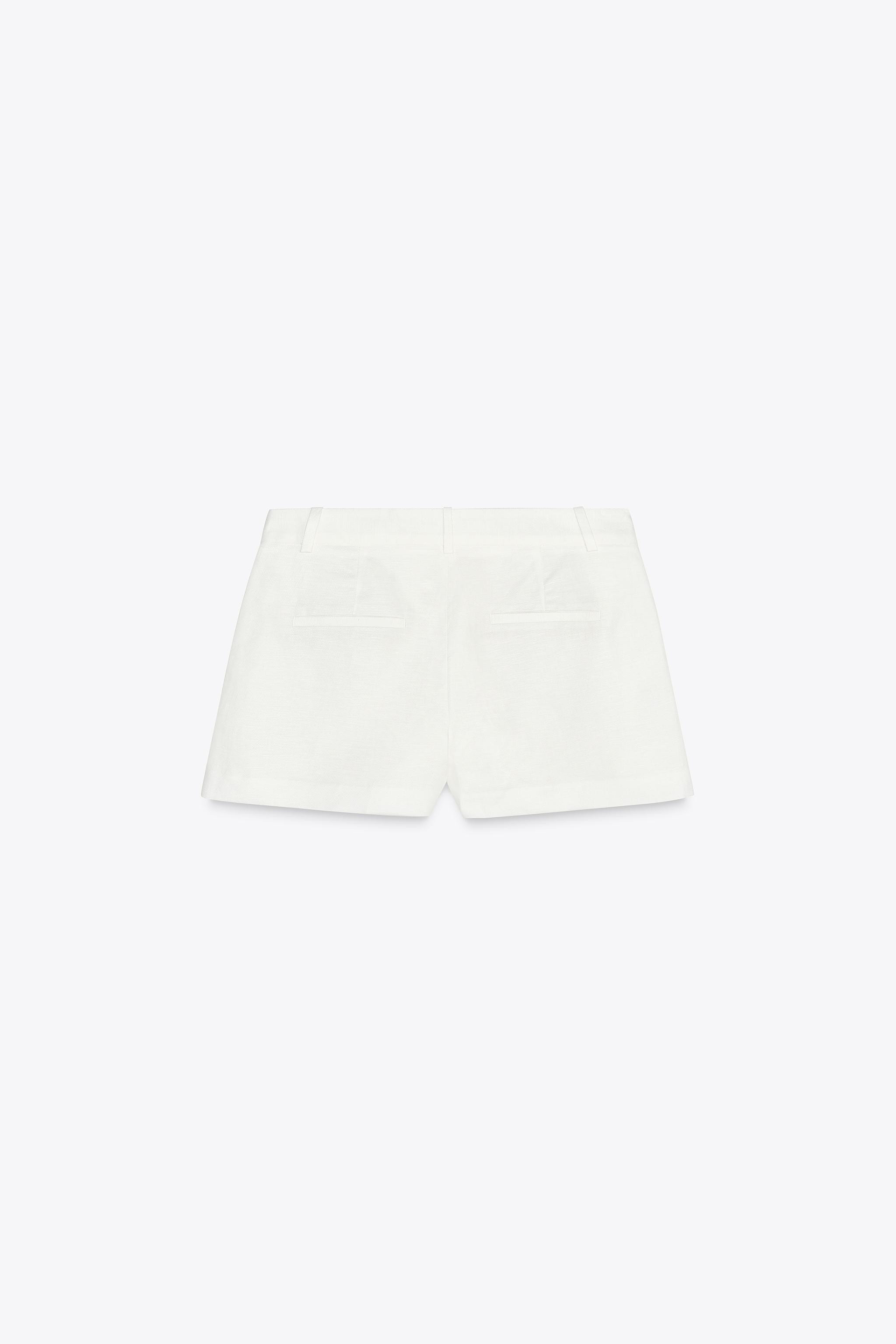 MID-RISE LINEN BERMUDA SHORTS | Zara US