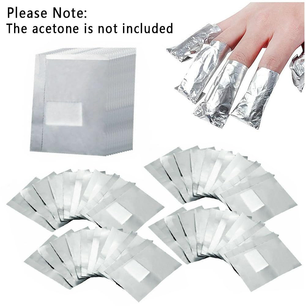 400 Pcs Nail Polish Remover Gel Nail Foil Wraps, Acrylic Remover for Nails | Amazon (US)