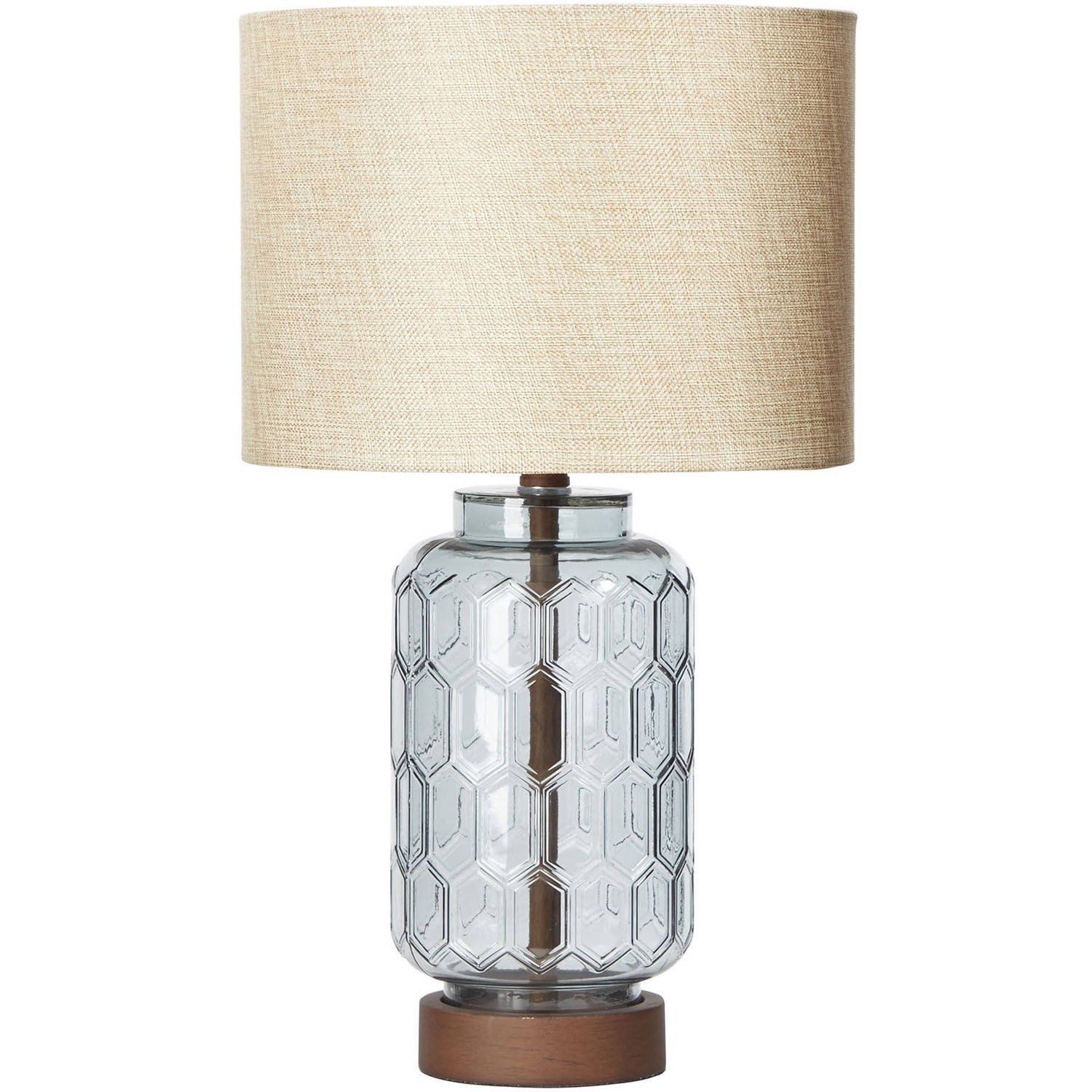 Better Homes & Gardens Blue Geo Textured Glass Table Lamp | Walmart (US)