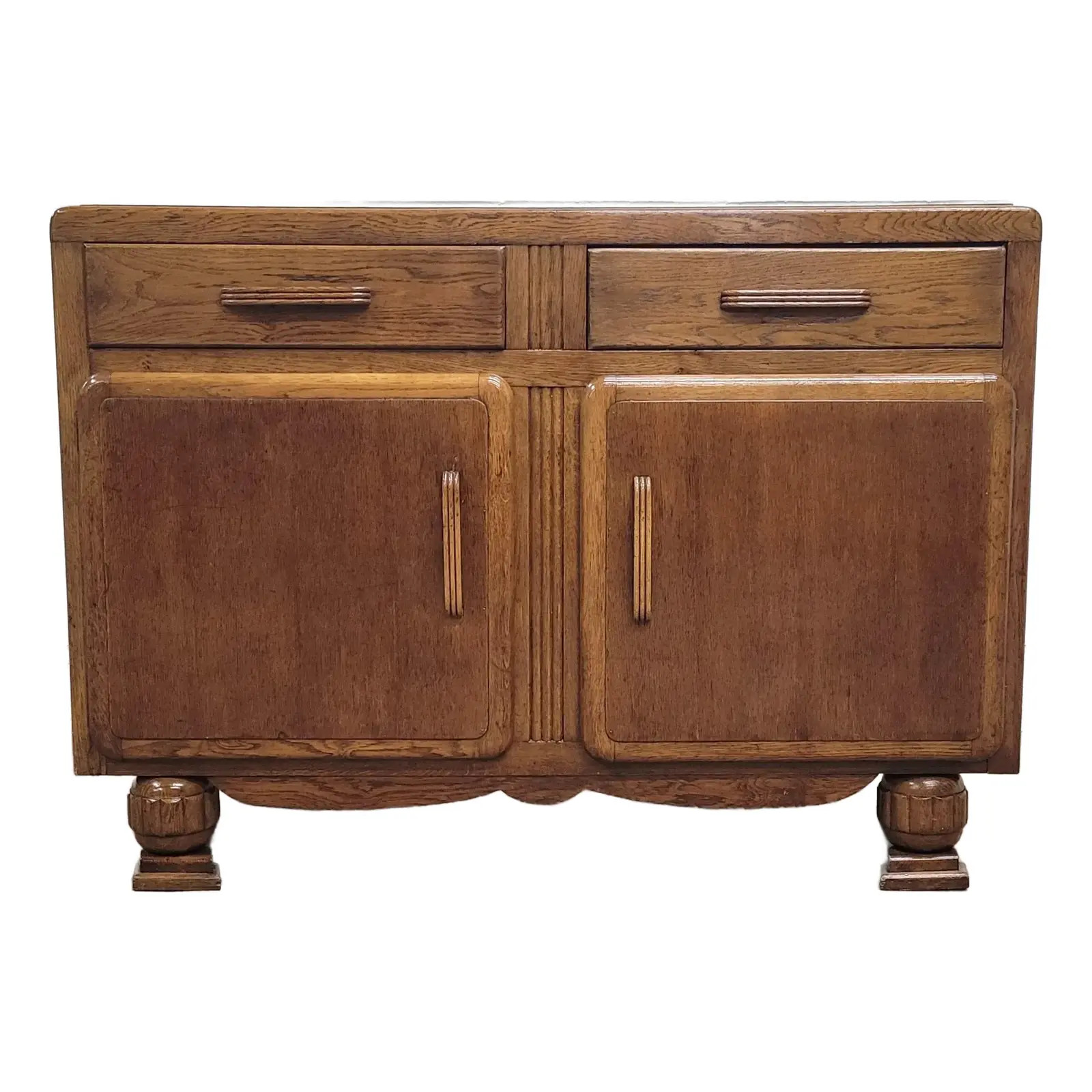Vintage Art Deco Oak Sideboard Buffet Server | Chairish