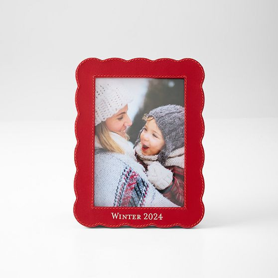 Scalloped Leather Frame | Mark and Graham