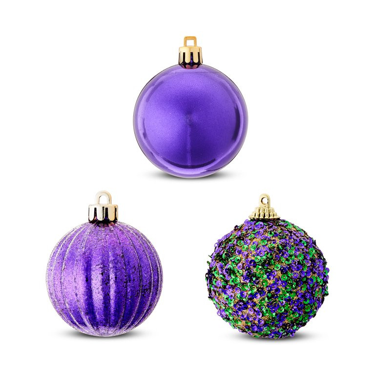 Mardi Gras Multicolor Shatterproof Ball Ornaments, 50 Count, by Way To Celebrate | Walmart (US)