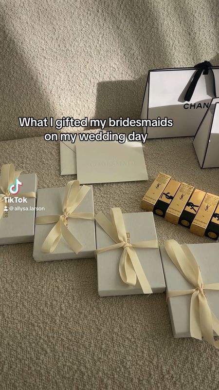 Bridesmaid gifts, bridal gifts, wedding day gift ideas, ysl lipstick, pearl earrings 

#LTKstyletip #LTKSeasonal #LTKwedding