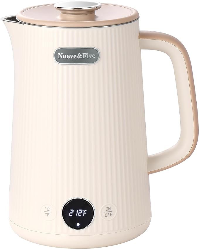 Nueve&Five Electric Kettle With Digital Temperature Display(℉/℃）,White Electric Tea Kettle ... | Amazon (US)
