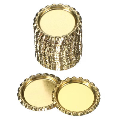 Unique Bargains Metal DIY Pendants Scrapbooks Badge Decorative Craft Bottle Caps 100 Pcs Gold Tone | Target