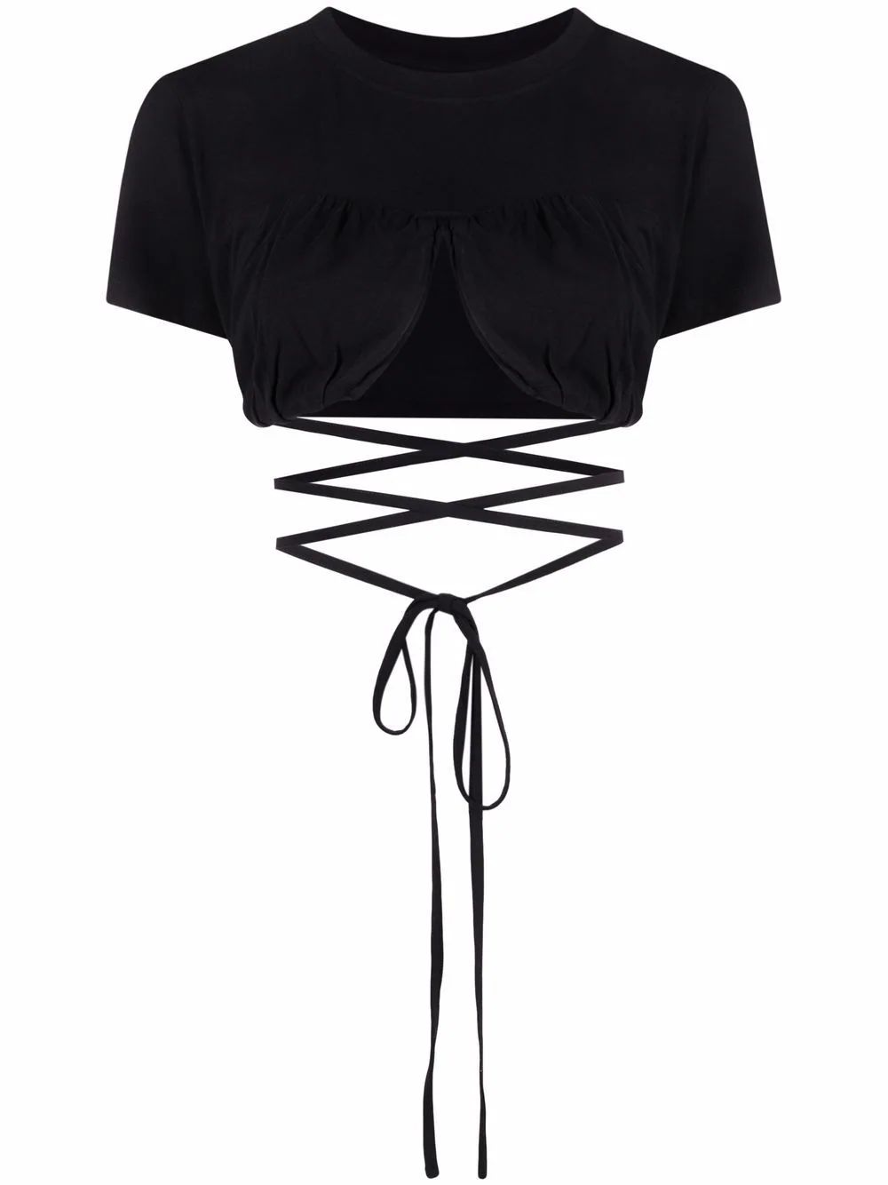 Jacquemus Le T-shirt Baci tie-strap Crop Top - Farfetch | Farfetch Global