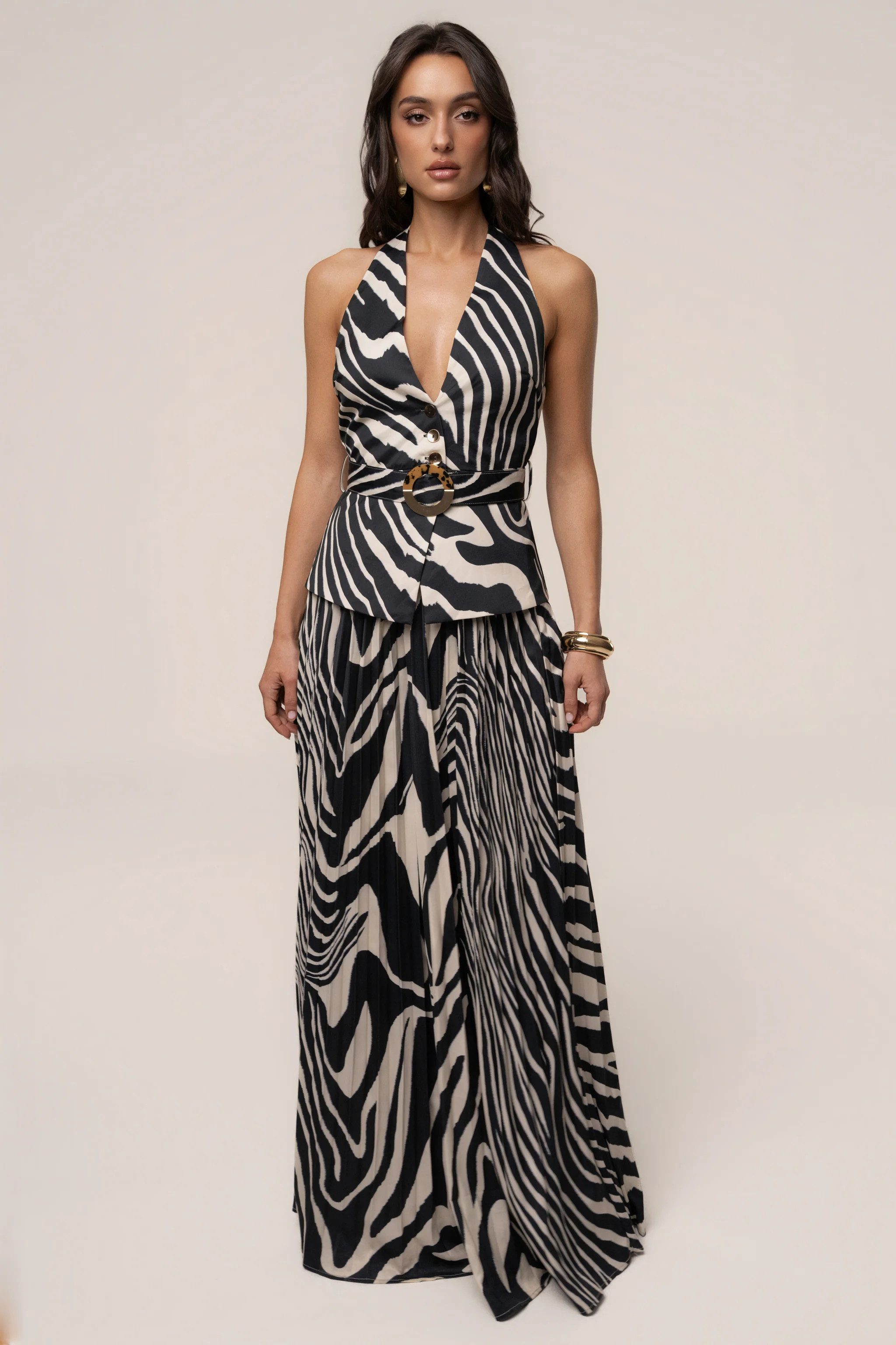 Black Abstract Oasis Flow Pant Set | JLUXLABEL US