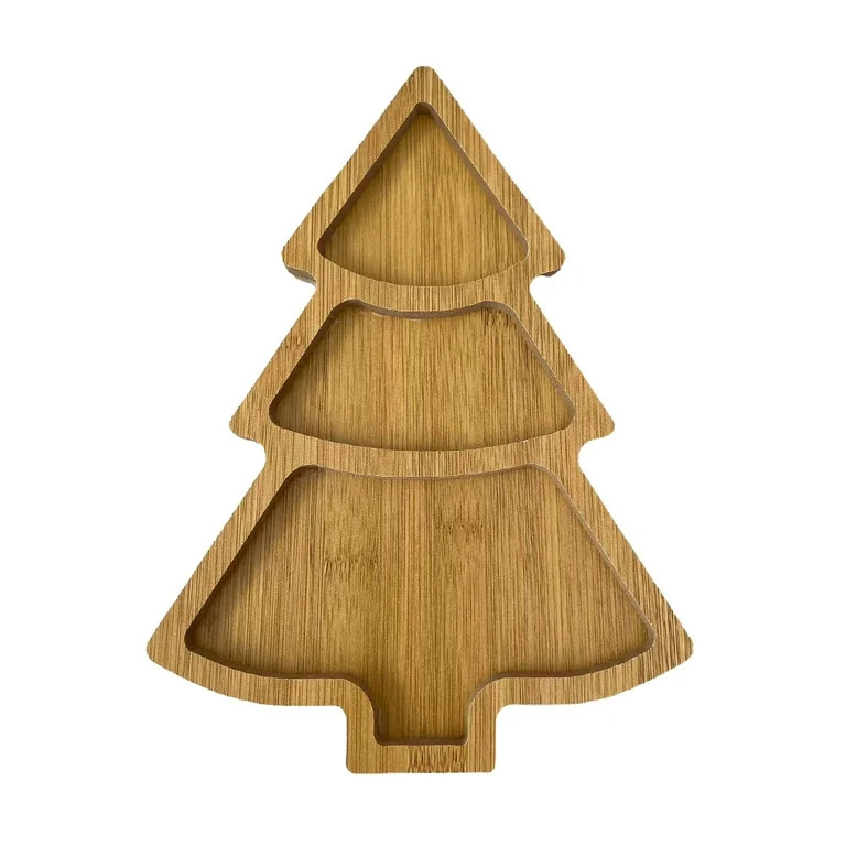2 Pcs Wooden Christmas Dishes Christmas Tree Serving Plate Tray Shaped Christmas Tree Board for F... | Walmart (US)