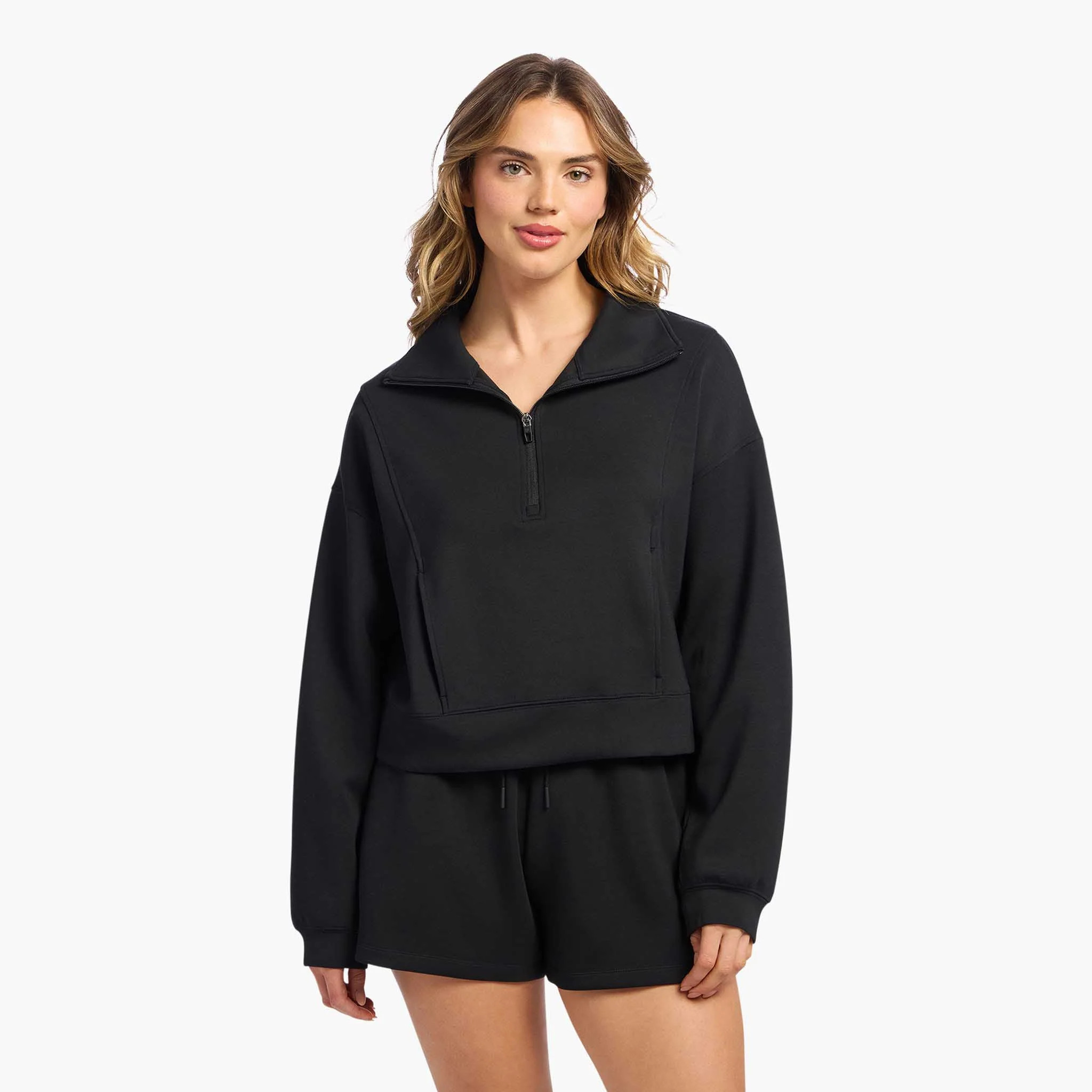 Soft Motion Quarter-Zip | Black | Nuuds US
