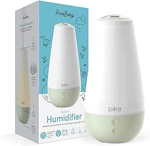 Pure Enrichment® PureBaby® 3-in-1 Whisper-Quiet Humidifier, Color Changing Night Light, & Essen... | Amazon (US)