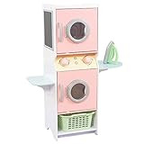 KidKraft Laundry Playset Children's Pretend Wooden Stacking Washer and Dryer Toy with Iron and Ba... | Amazon (US)