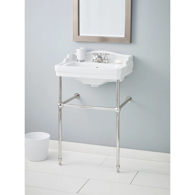 553-WH-1/575-AB Essex Metal 24" Console Bathroom Sink with Overflow | Wayfair Professional